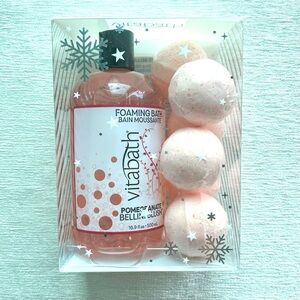 VITABATH foaming bath and bath fizzies /pomegranate bellini blush